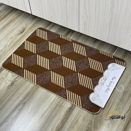 دعسات جلد بني معرّق حجم صغير للمطبخ بقياس 50 * 80 سم